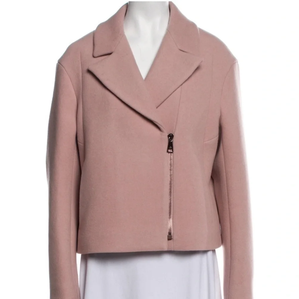 Ted Baker Asinata cropped Wool Biker jacket NWT - Picture 4 of 7